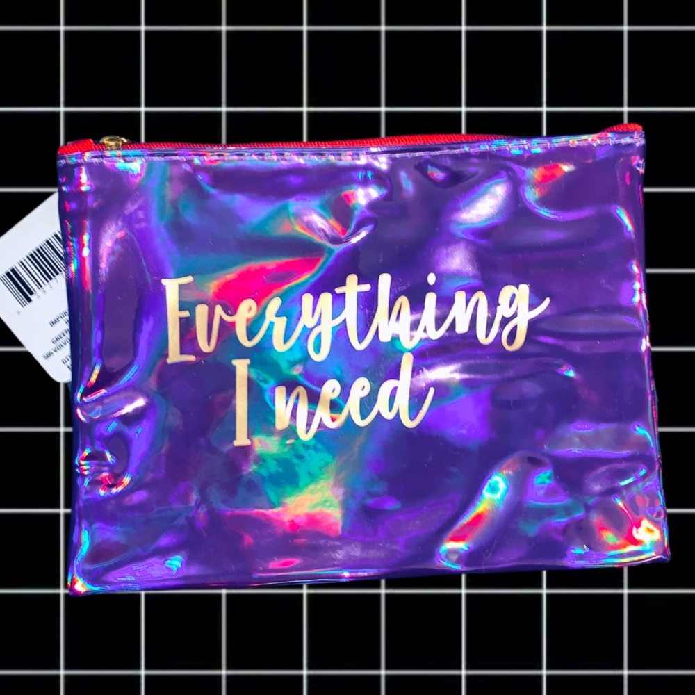 Purple Metallic zipper pouch